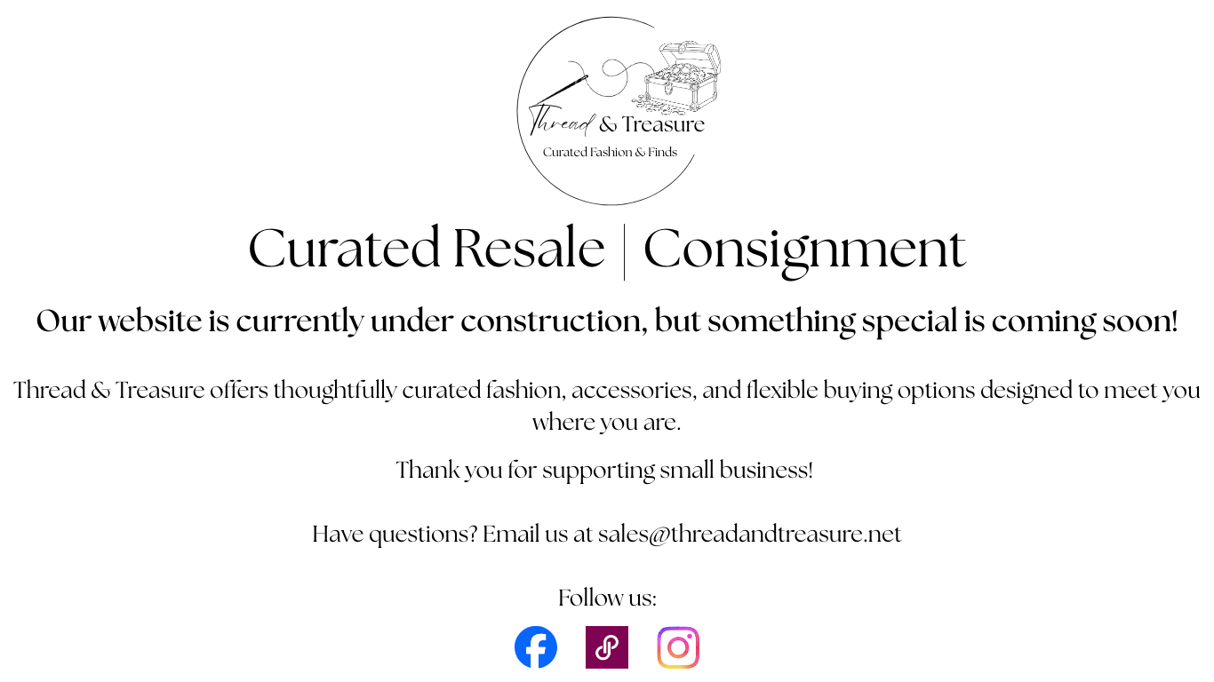 Thread & Treasure – Website Under Construction